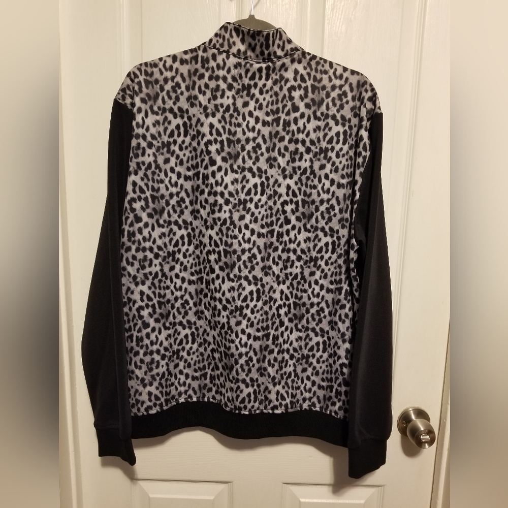 NWT Tallia Sport Track Jacket Leopard Print Track Full Zipper Size XL - Picture 3 of 7